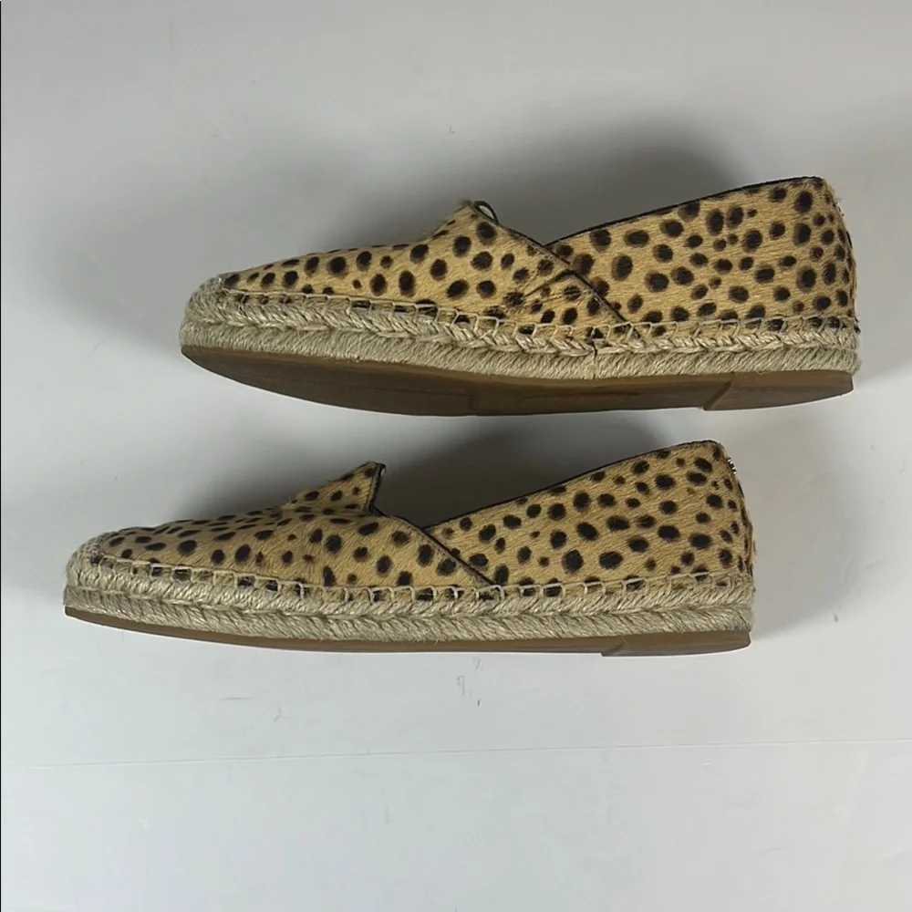 Sam Edelman Kesia Cheetah Print Calf Hair Espadrille Flats Women’s Size 8M